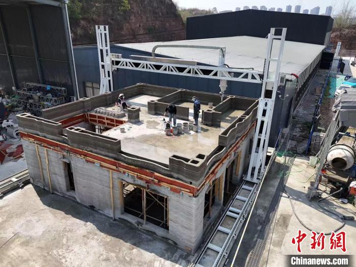 「プリンター」で作った2階建ての建物が上棟　湖北省宜昌