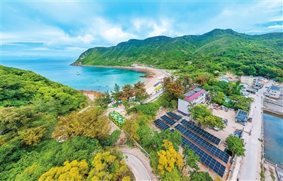 三門島北扣村の空中写真。撮影・沈甸(人民視覚)