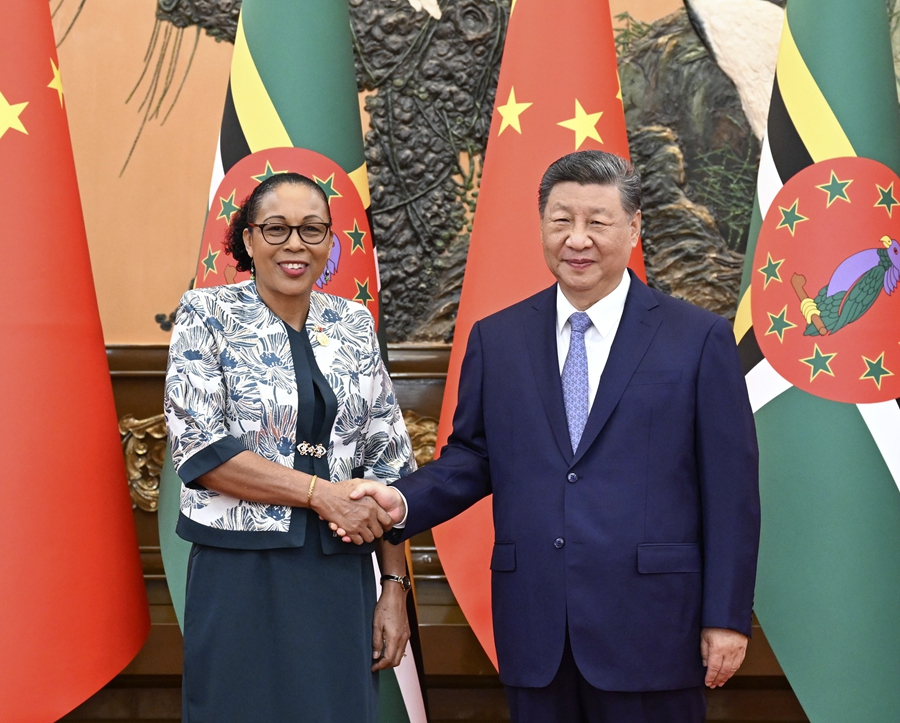 習近平国家主席がドミニカ大統領と会談