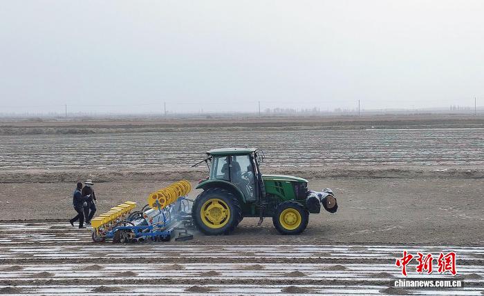 本格スタート迎えた綿の種蒔き作業　新疆・莎車県
