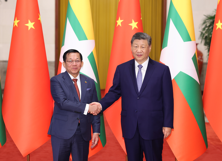 中国とミャンマーが首脳会談