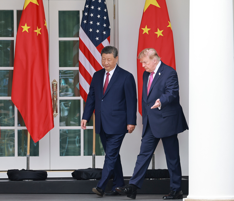 習近平国家主席、トランプ米大統領がホワイトハウスで開催した歓迎式典に出席