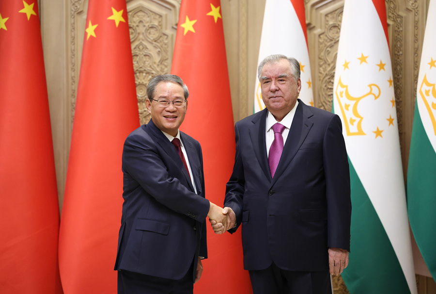 李強総理がタジキスタンのラフモン大統領と会談